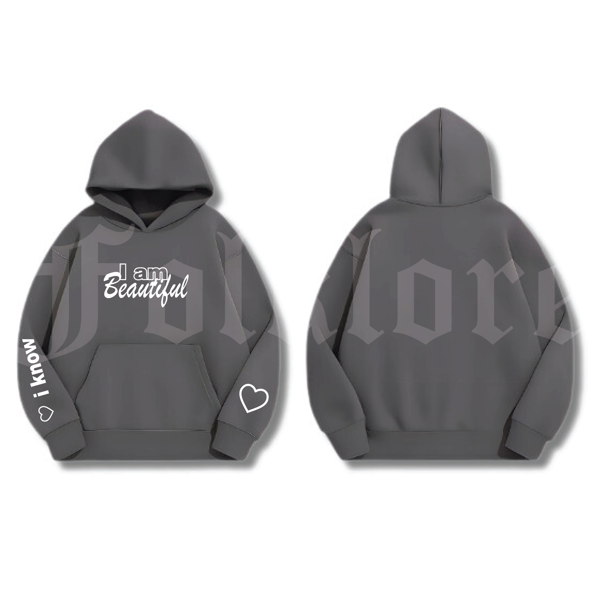 Charcoal "I am Beautiful" Hoodie