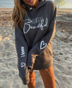 Charcoal "I am Beautiful" Hoodie