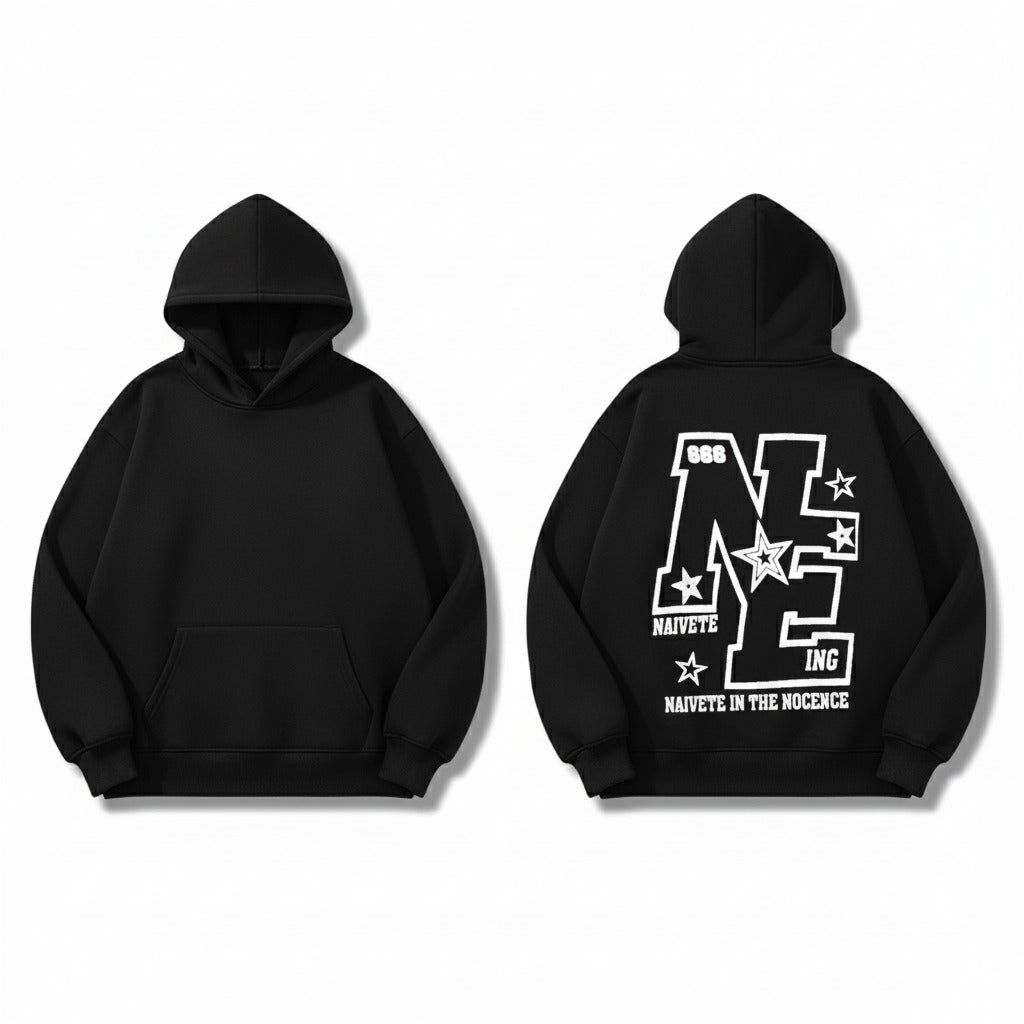 Bold Streetwear Black Hoodie